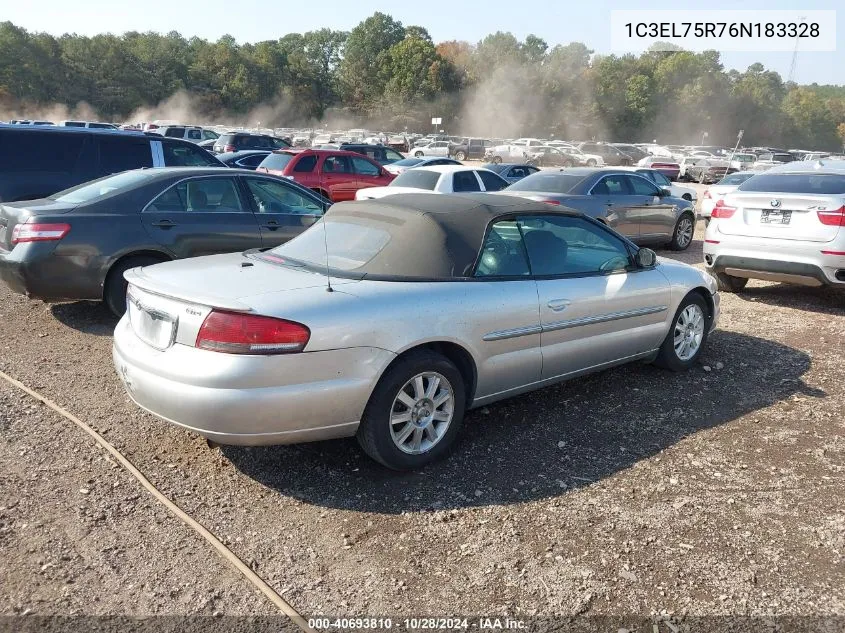 2006 Chrysler Sebring Gtc VIN: 1C3EL75R76N183328 Lot: 40693810