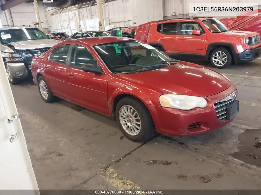 2006 Chrysler Sebring Touring VIN: 1C3EL56R36N203979 Lot: 40776630