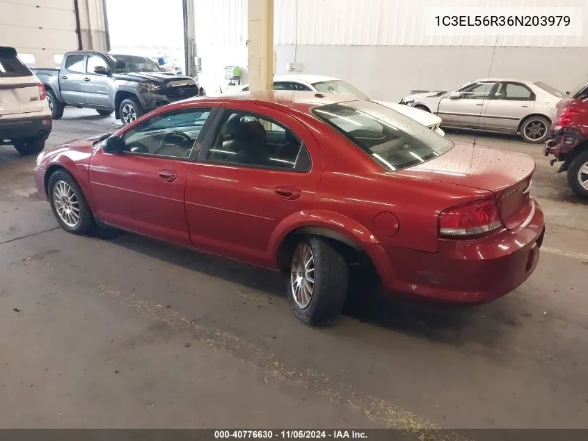 2006 Chrysler Sebring Touring VIN: 1C3EL56R36N203979 Lot: 40776630