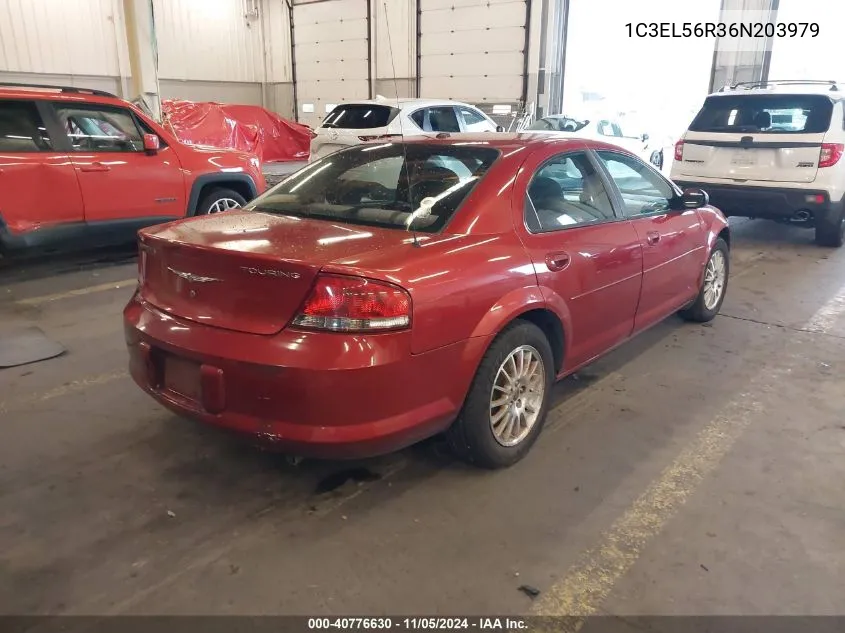 2006 Chrysler Sebring Touring VIN: 1C3EL56R36N203979 Lot: 40776630