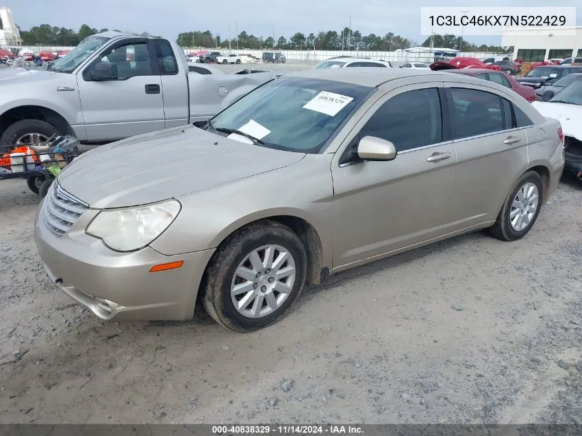 2007 Chrysler Sebring VIN: 1C3LC46KX7N522429 Lot: 40838329