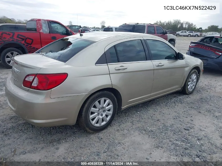 2007 Chrysler Sebring VIN: 1C3LC46KX7N522429 Lot: 40838329