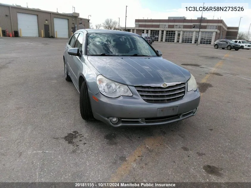 2008 Chrysler Sebring Touring VIN: 1C3LC56R58N273526 Lot: 20181155