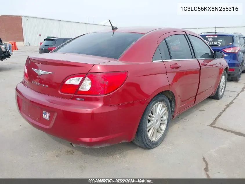 2008 Chrysler Sebring Touring VIN: 1C3LC56KX8N255316 Lot: 39852707