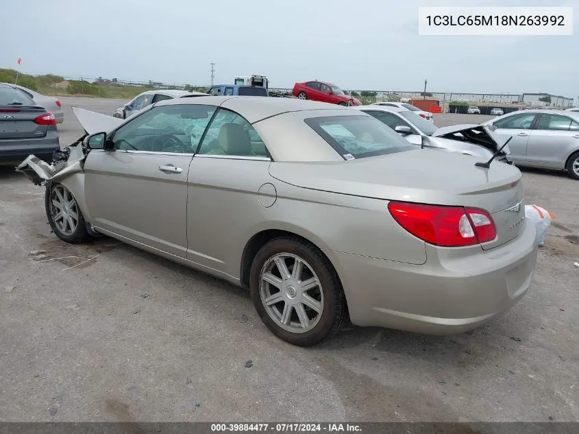 2008 Chrysler Sebring Limited VIN: 1C3LC65M18N263992 Lot: 39884477