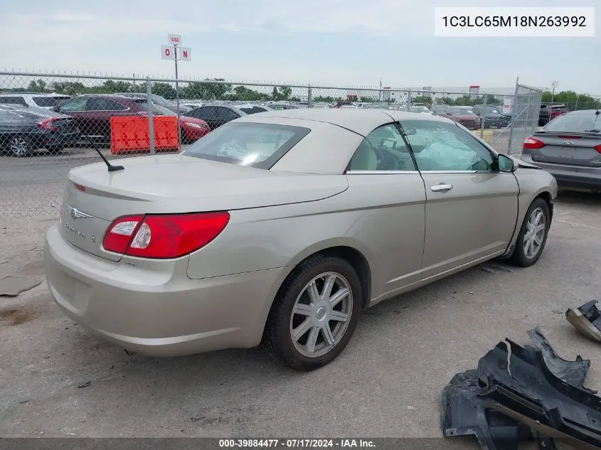 2008 Chrysler Sebring Limited VIN: 1C3LC65M18N263992 Lot: 39884477