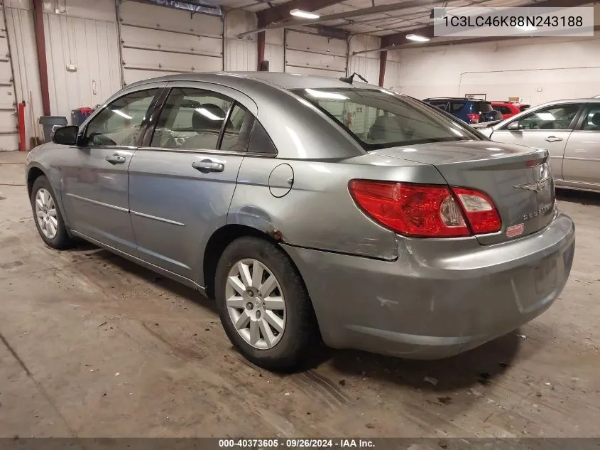 2008 Chrysler Sebring Lx VIN: 1C3LC46K88N243188 Lot: 40373605