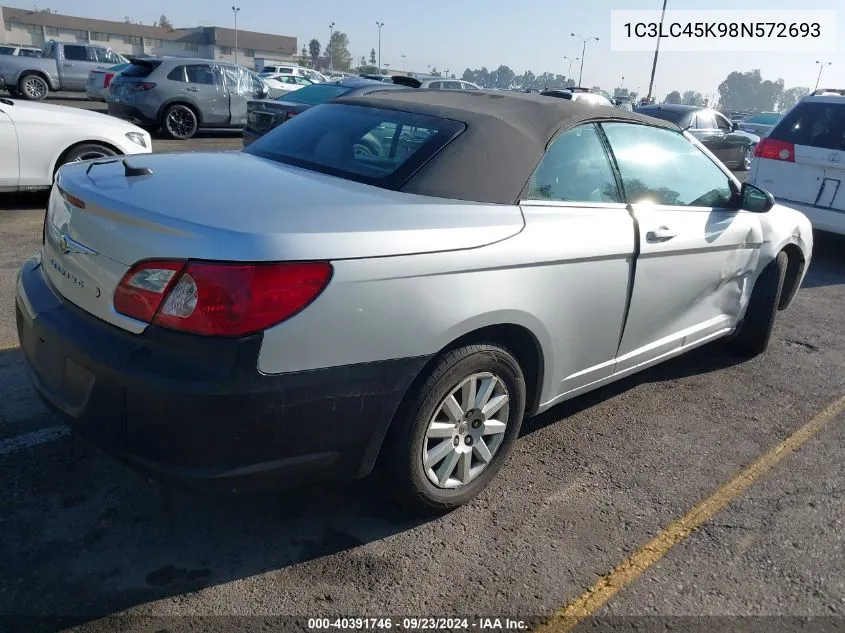 2008 Chrysler Sebring Lx VIN: 1C3LC45K98N572693 Lot: 40391746