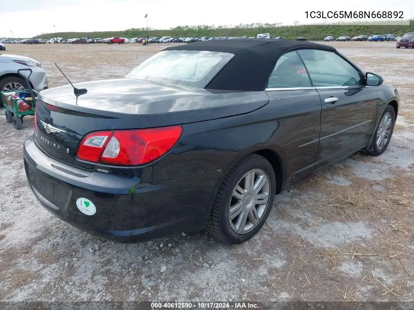 2008 Chrysler Sebring Limited VIN: 1C3LC65M68N668892 Lot: 40612590