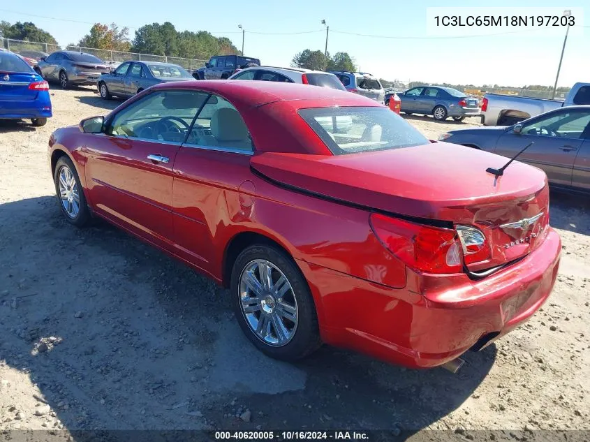 2008 Chrysler Sebring Limited VIN: 1C3LC65M18N197203 Lot: 40620005