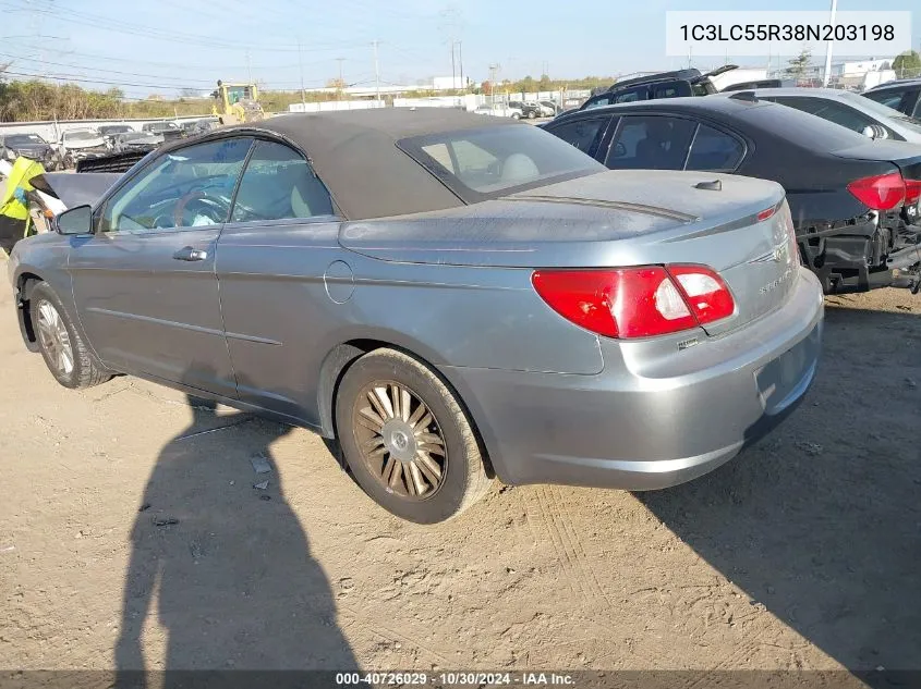 2008 Chrysler Sebring Touring VIN: 1C3LC55R38N203198 Lot: 40726029