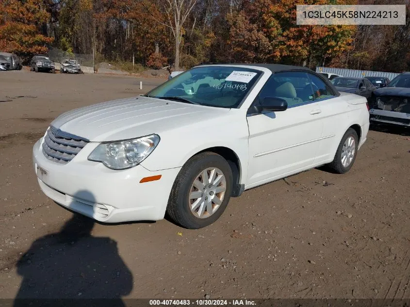 2008 Chrysler Sebring Lx VIN: 1C3LC45K58N224213 Lot: 40740483