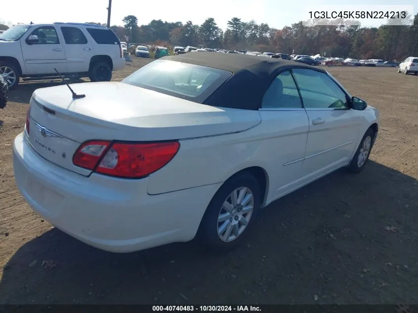 2008 Chrysler Sebring Lx VIN: 1C3LC45K58N224213 Lot: 40740483