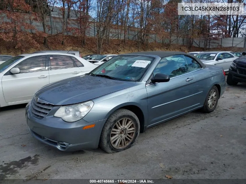 2008 Chrysler Sebring Lx VIN: 1C3LC45KX8N288103 Lot: 40745665