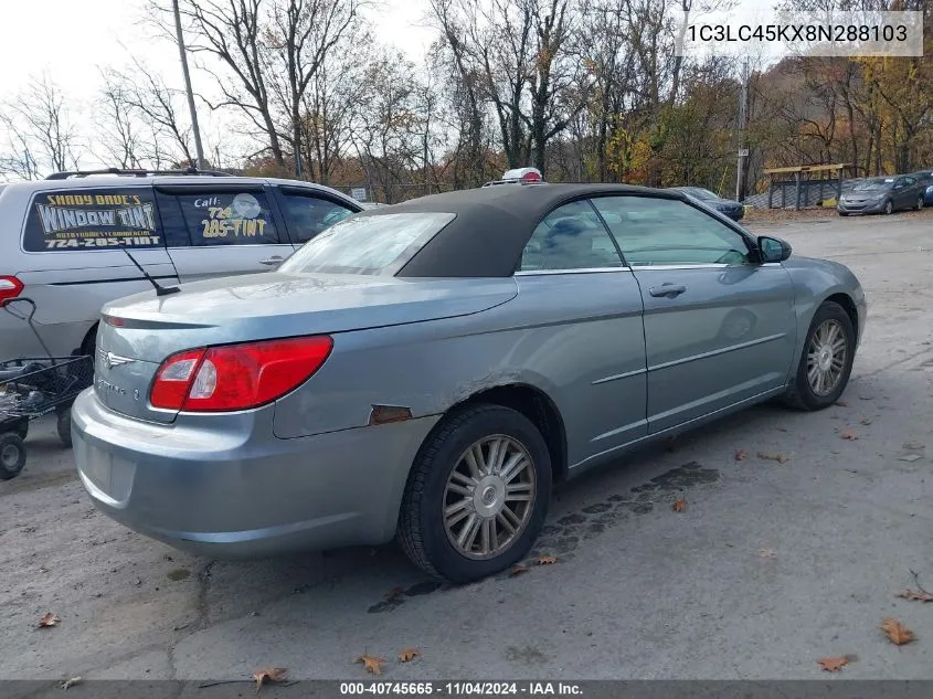 2008 Chrysler Sebring Lx VIN: 1C3LC45KX8N288103 Lot: 40745665