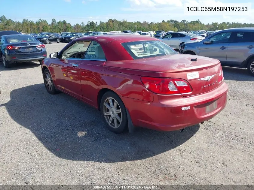 2008 Chrysler Sebring Limited VIN: 1C3LC65M58N197253 Lot: 40755584