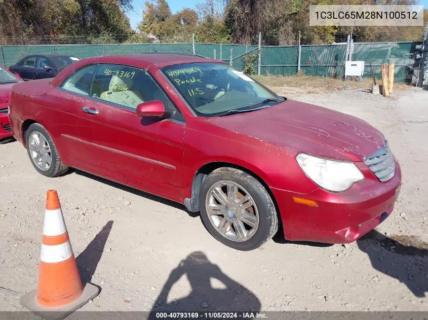 2008 Chrysler Sebring Limited VIN: 1C3LC65M28N100512 Lot: 40793169