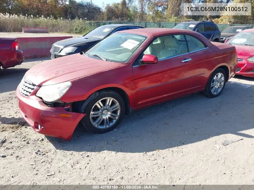 2008 Chrysler Sebring Limited VIN: 1C3LC65M28N100512 Lot: 40793169