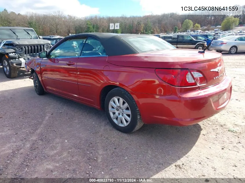 2008 Chrysler Sebring Lx VIN: 1C3LC45K08N641559 Lot: 40823793