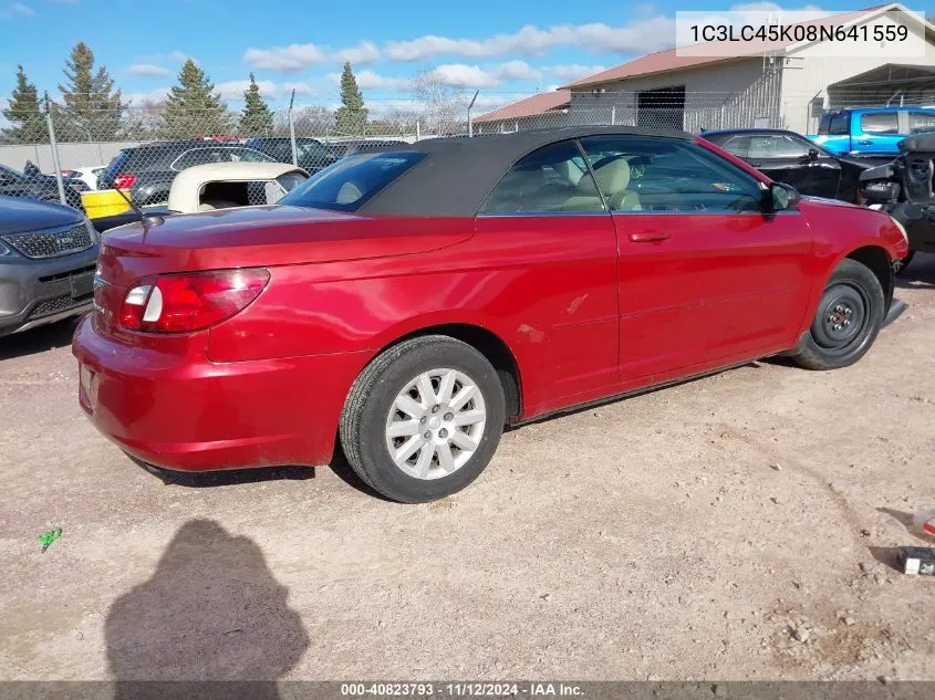 2008 Chrysler Sebring Lx VIN: 1C3LC45K08N641559 Lot: 40823793