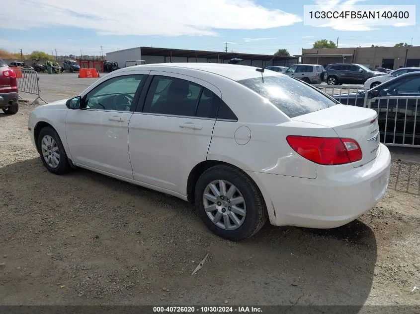 2010 Chrysler Sebring Touring VIN: 1C3CC4FB5AN140400 Lot: 40726020