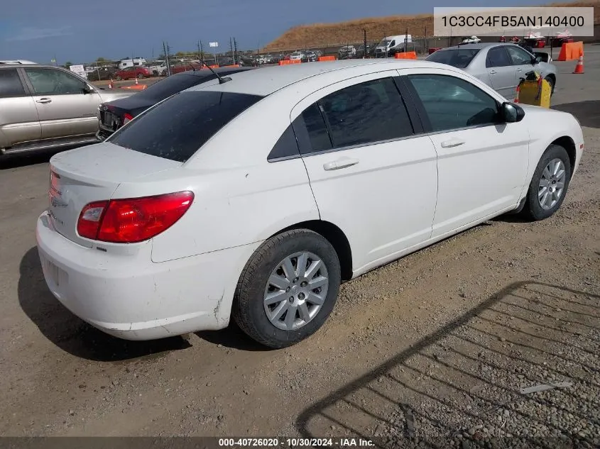 2010 Chrysler Sebring Touring VIN: 1C3CC4FB5AN140400 Lot: 40726020