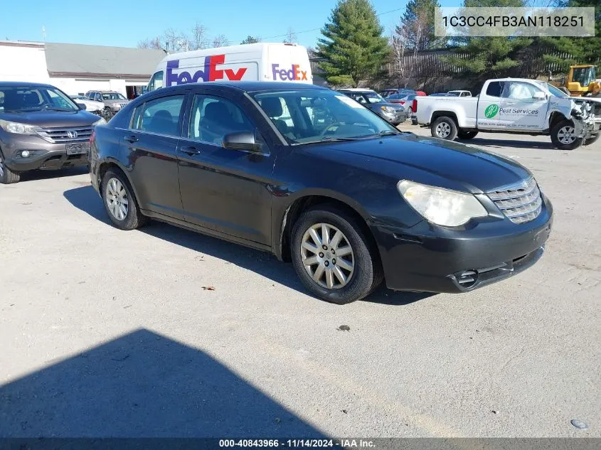 2010 Chrysler Sebring Touring VIN: 1C3CC4FB3AN118251 Lot: 40843966