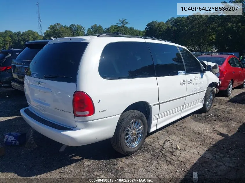 2000 Chrysler Town & Country Limited VIN: 1C4GP64L2YB536207 Lot: 40450019