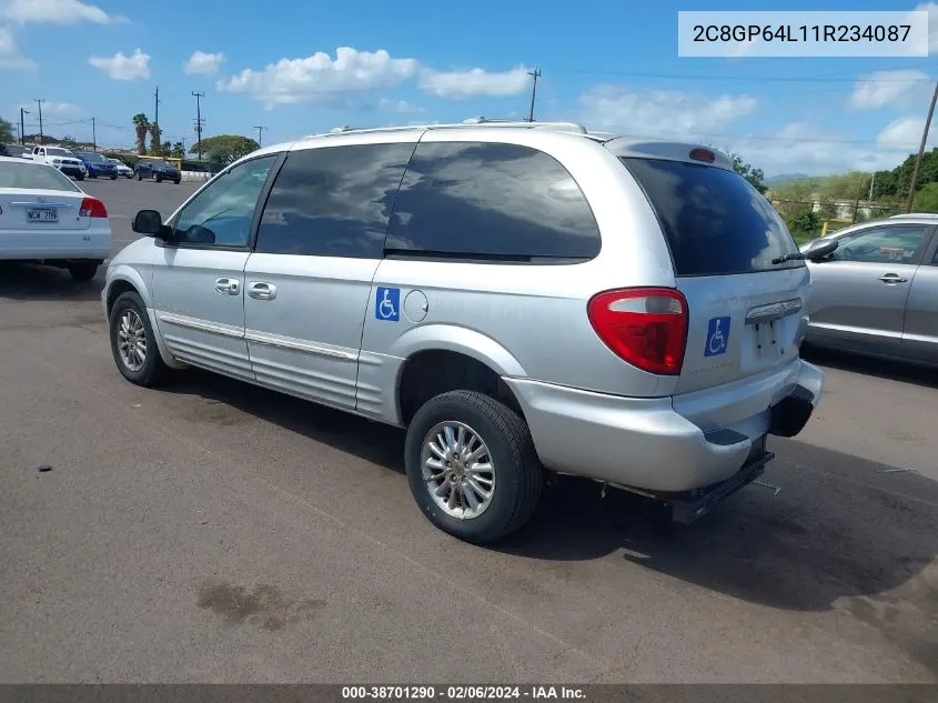 2001 Chrysler Town & Country Limited VIN: 2C8GP64L11R234087 Lot: 38701290