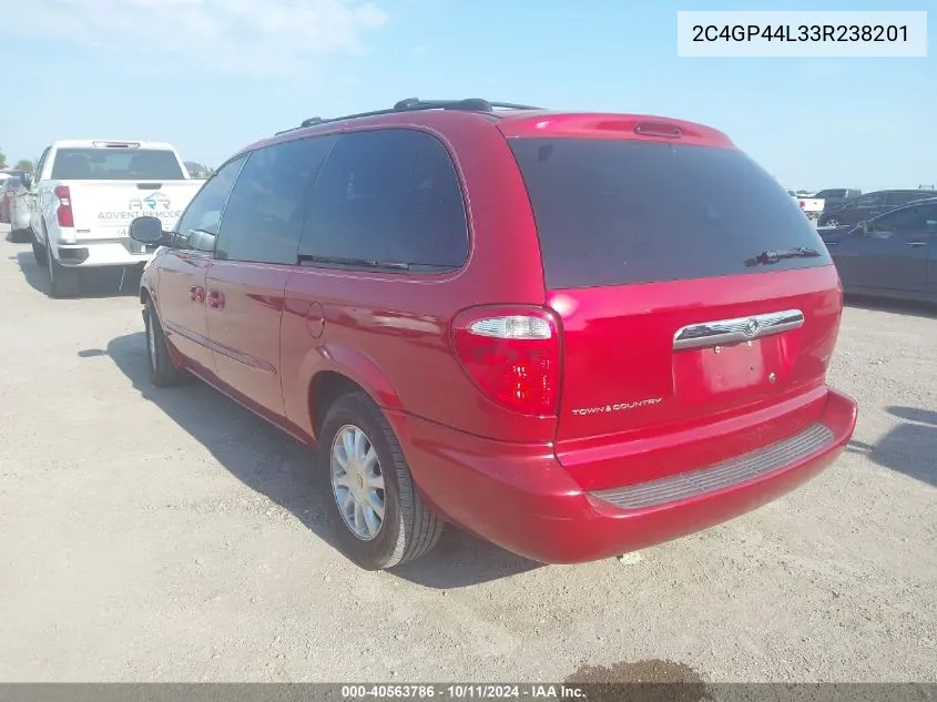 2003 Chrysler Town & Country Lx VIN: 2C4GP44L33R238201 Lot: 40563786