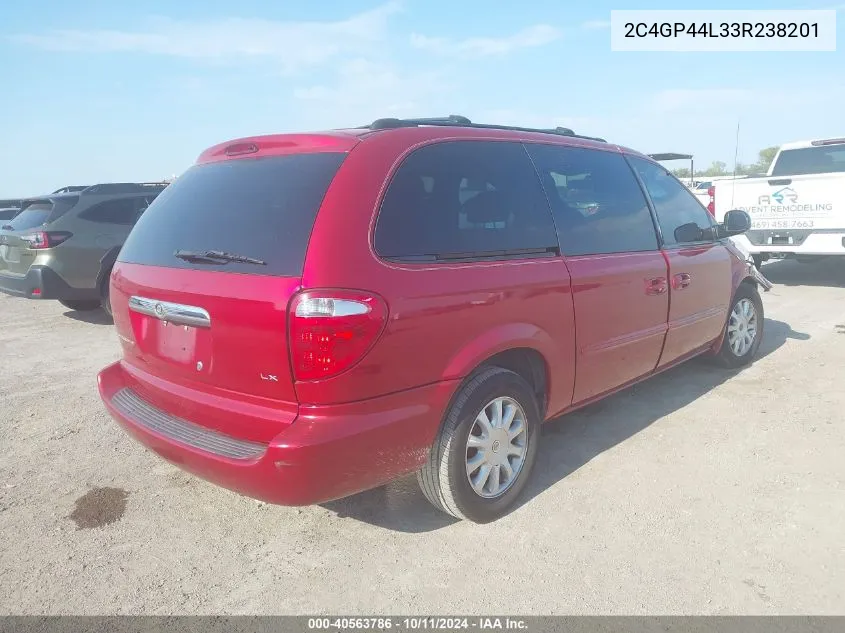 2003 Chrysler Town & Country Lx VIN: 2C4GP44L33R238201 Lot: 40563786