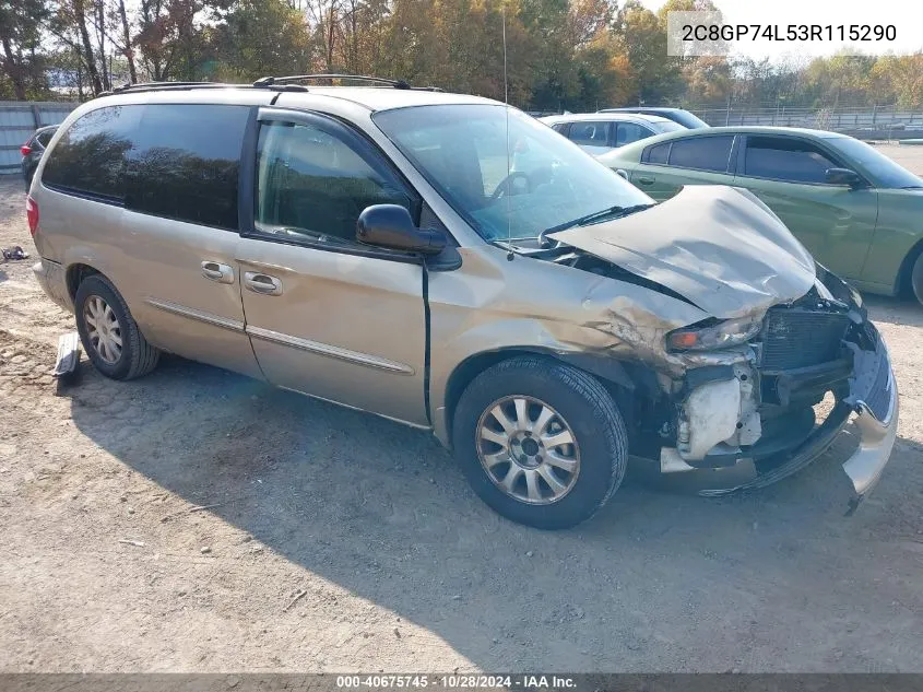 2003 Chrysler Town & Country Ex VIN: 2C8GP74L53R115290 Lot: 40675745