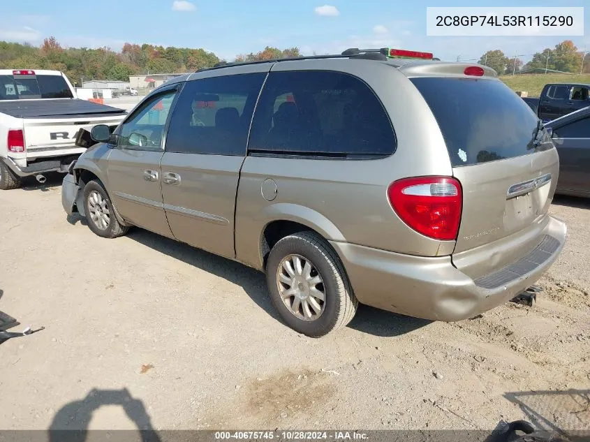 2003 Chrysler Town & Country Ex VIN: 2C8GP74L53R115290 Lot: 40675745