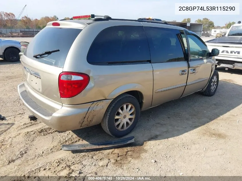 2003 Chrysler Town & Country Ex VIN: 2C8GP74L53R115290 Lot: 40675745