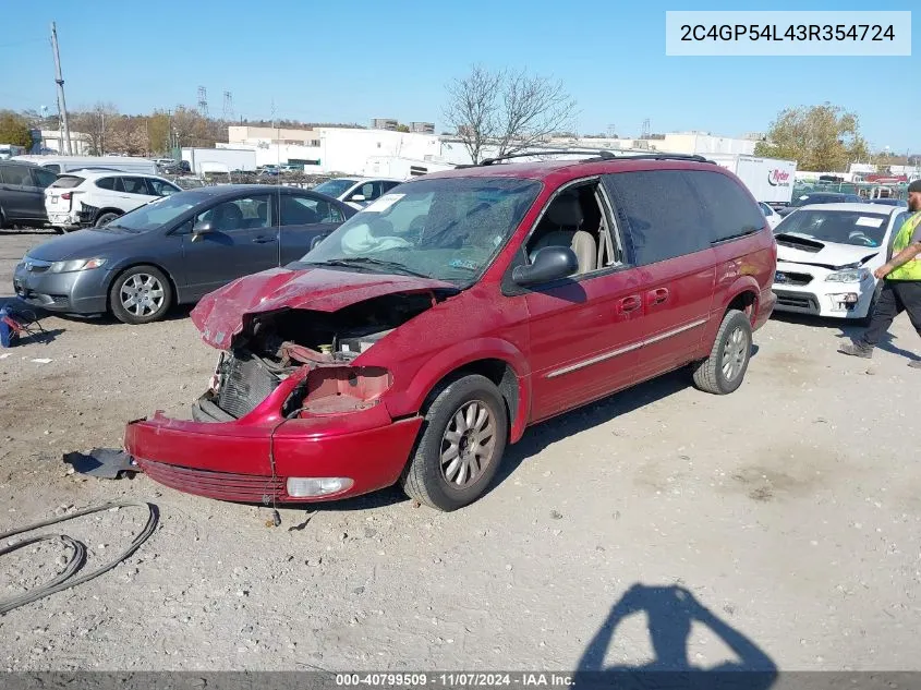 2003 Chrysler Town & Country Lxi VIN: 2C4GP54L43R354724 Lot: 40799509