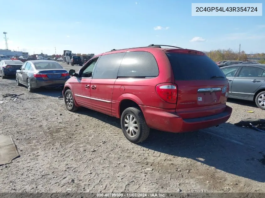 2003 Chrysler Town & Country Lxi VIN: 2C4GP54L43R354724 Lot: 40799509