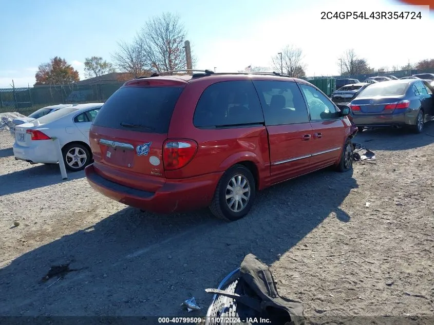 2003 Chrysler Town & Country Lxi VIN: 2C4GP54L43R354724 Lot: 40799509