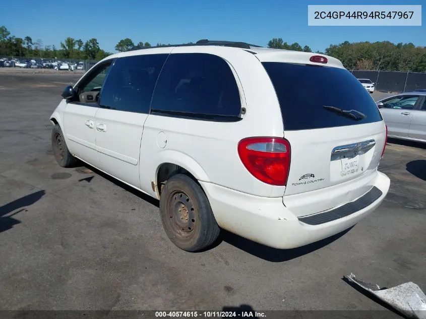 2004 Chrysler Town & Country Lx VIN: 2C4GP44R94R547967 Lot: 40574615