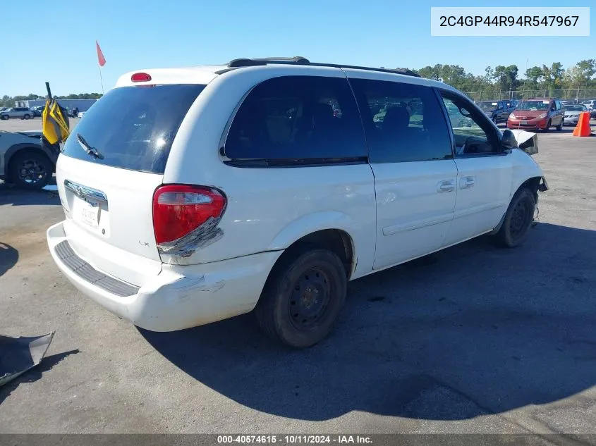 2004 Chrysler Town & Country Lx VIN: 2C4GP44R94R547967 Lot: 40574615