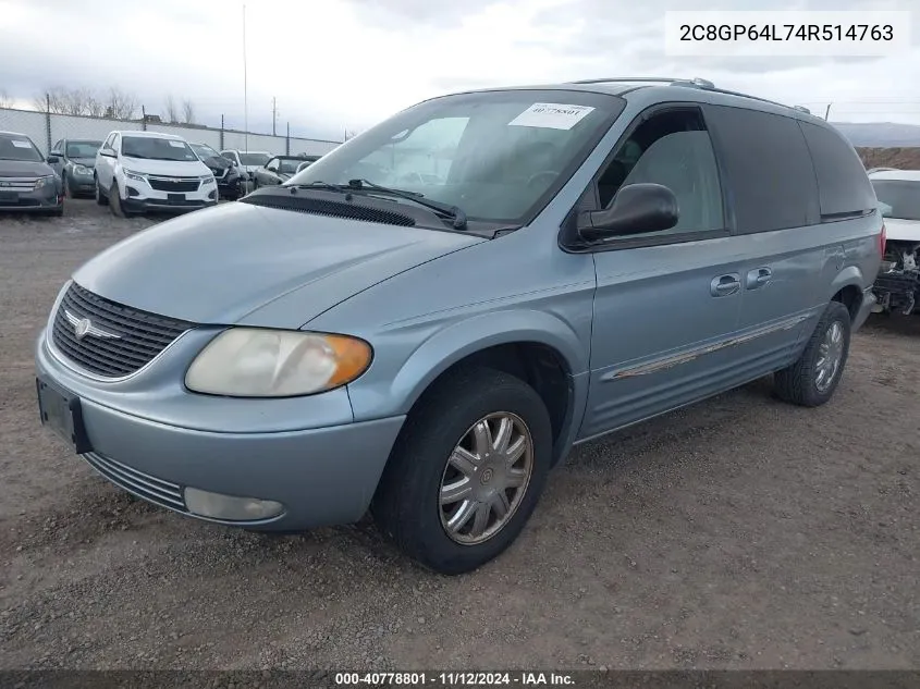 2004 Chrysler Town & Country Limited VIN: 2C8GP64L74R514763 Lot: 40778801