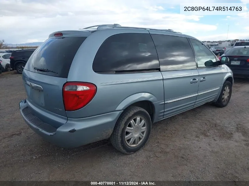 2004 Chrysler Town & Country Limited VIN: 2C8GP64L74R514763 Lot: 40778801