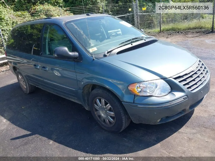 2005 Chrysler Town & Country Limited VIN: 2C8GP64LX5R560136 Lot: 40171050