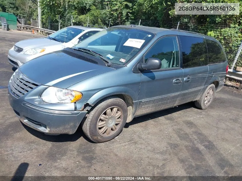 2005 Chrysler Town & Country Limited VIN: 2C8GP64LX5R560136 Lot: 40171050