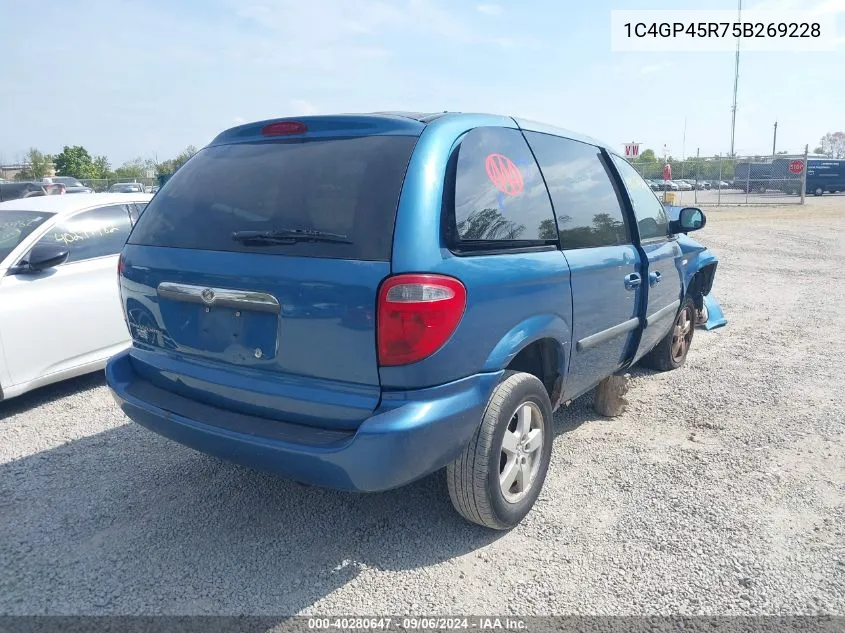 2005 Chrysler Town & Country VIN: 1C4GP45R75B269228 Lot: 40280647