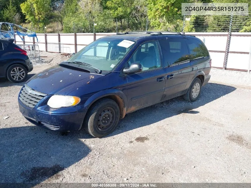 2005 Chrysler Town & Country Lx VIN: 2C4GP44R35R151275 Lot: 40355388