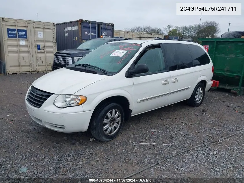 2005 Chrysler Town & Country Touring VIN: 2C4GP54L75R241711 Lot: 40734244