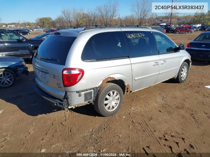 2005 Chrysler Town & Country Touring VIN: 2C4GP54LX5R383437 Lot: 40812836