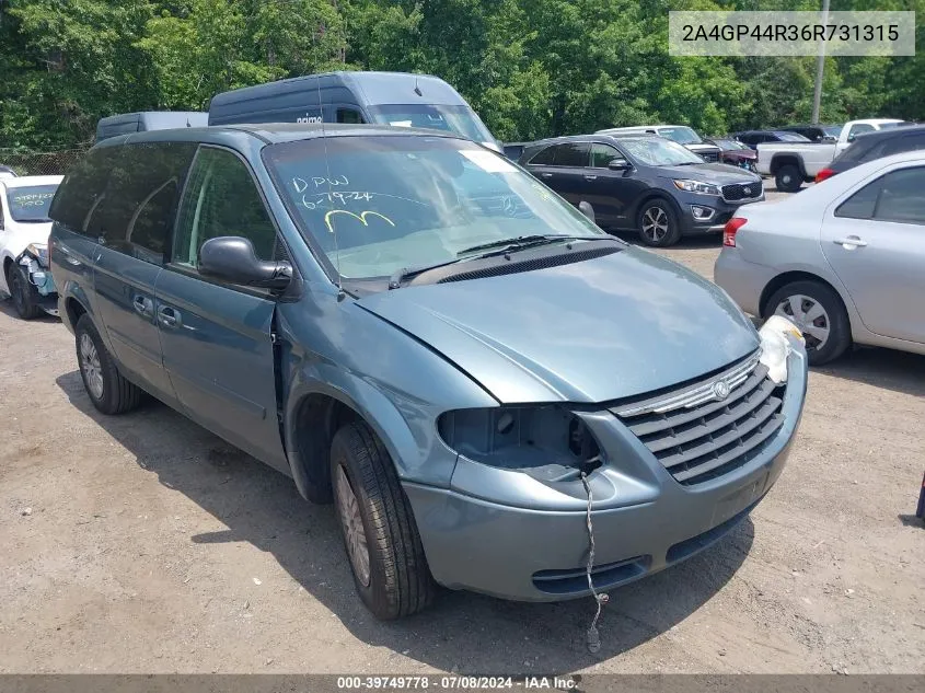 2006 Chrysler Town & Country Lx VIN: 2A4GP44R36R731315 Lot: 40638620