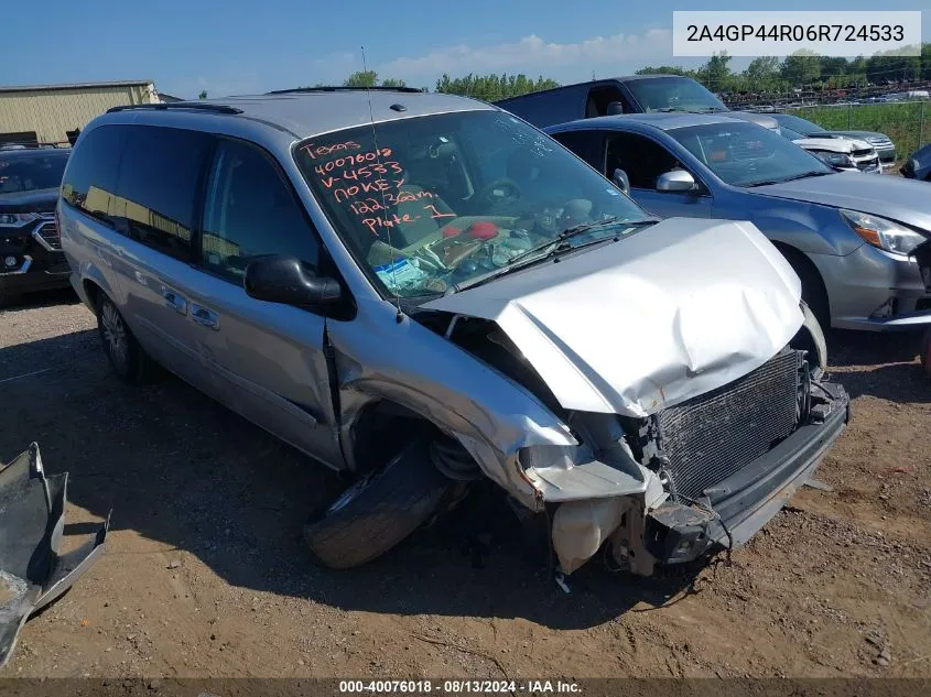 2006 Chrysler Town & Country Lx VIN: 2A4GP44R06R724533 Lot: 40076018