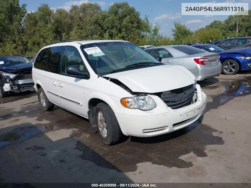 2006 Chrysler Town & Country Touring VIN: 2A4GP54L56R911316 Lot: 40309998